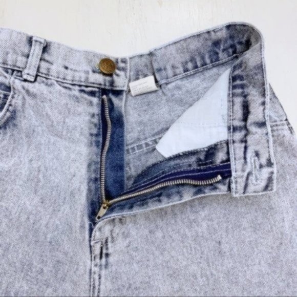 Vintage 90s Mom Jeans Lace-Up Cuff Tapered High Waisted White Washed 26 - Picture 6 of 10